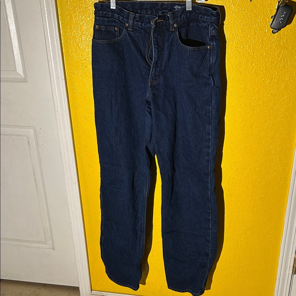 Eddie Bauer Men's Deep Blue Relaxed Jeans